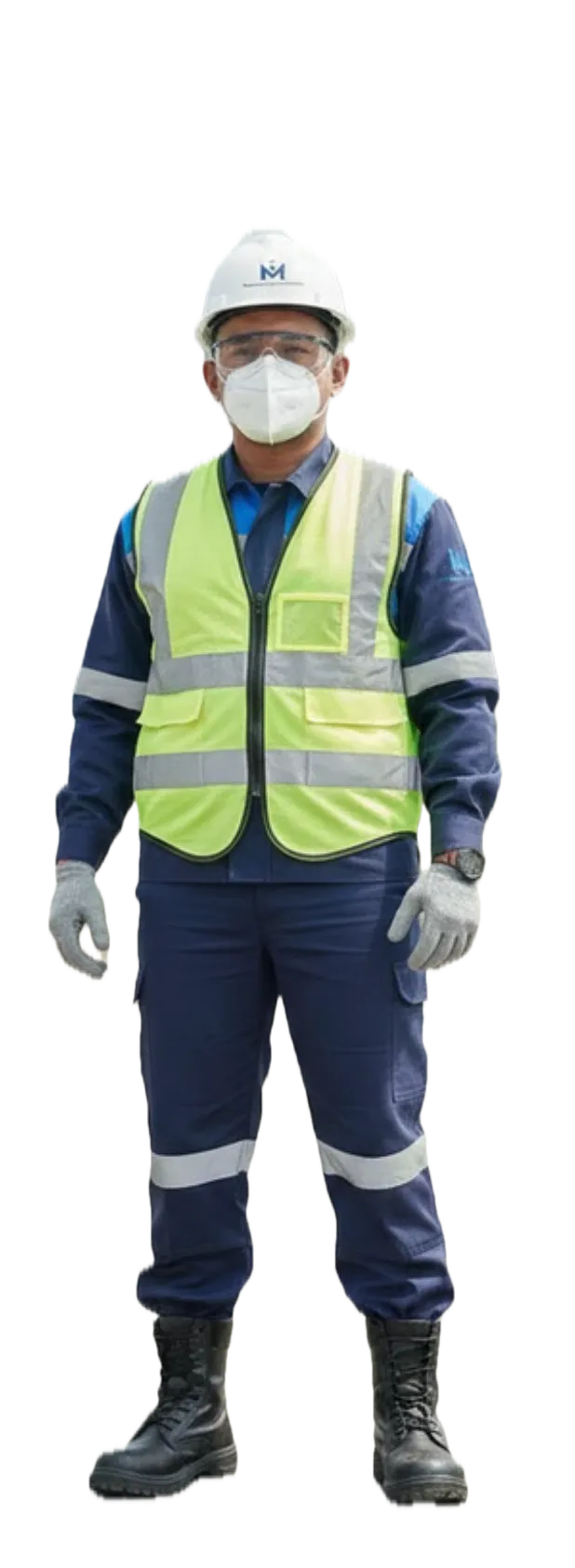 Pekerja Menggunakan APD Lengkap